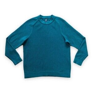 Lululemon Textured Knit Crewneck Sweater Heathered Green Jasper Size Medium